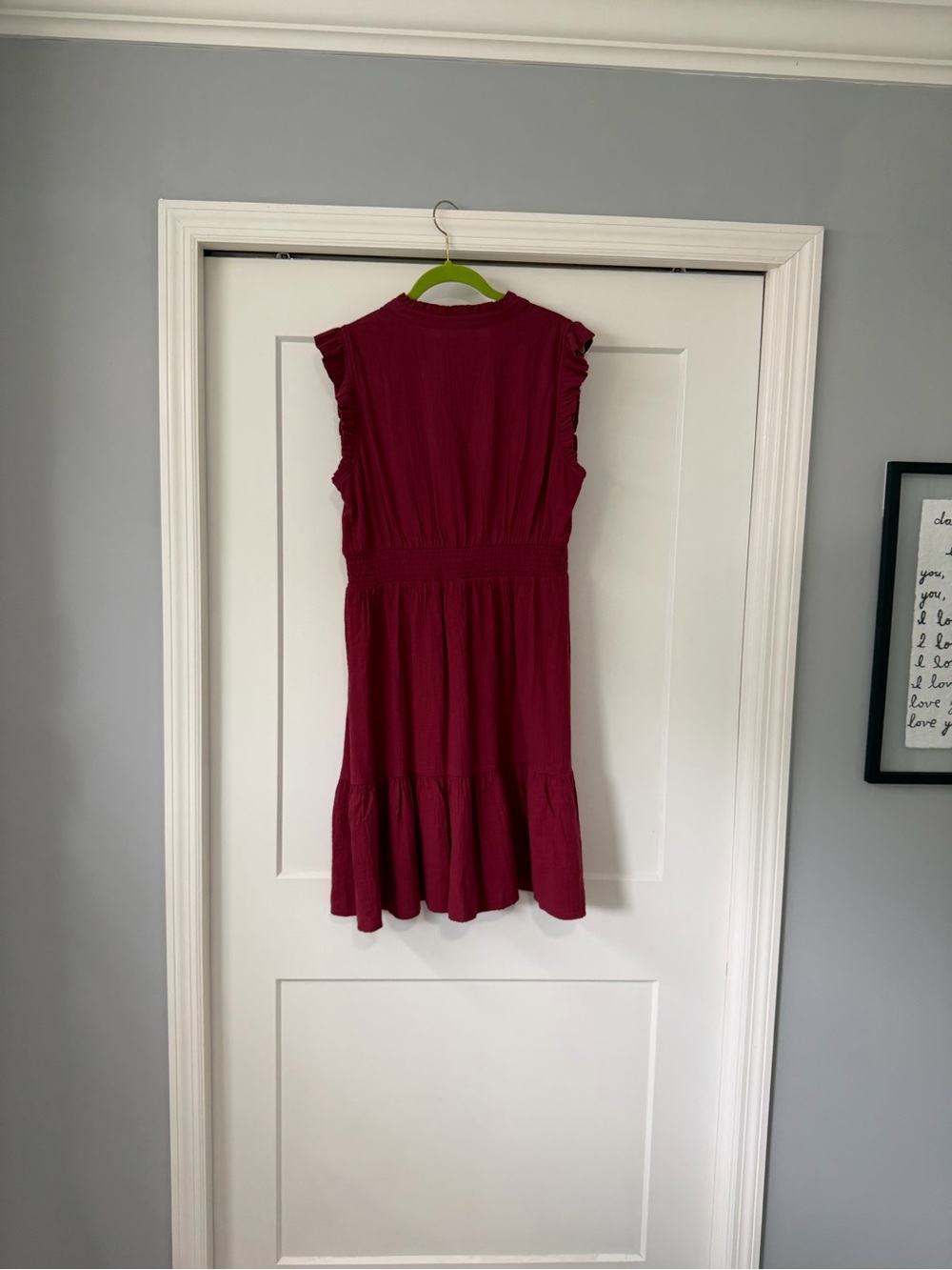 Boden Sleeveless Ruffle-Trim Dress in Raspberry - Picture 3 of 8